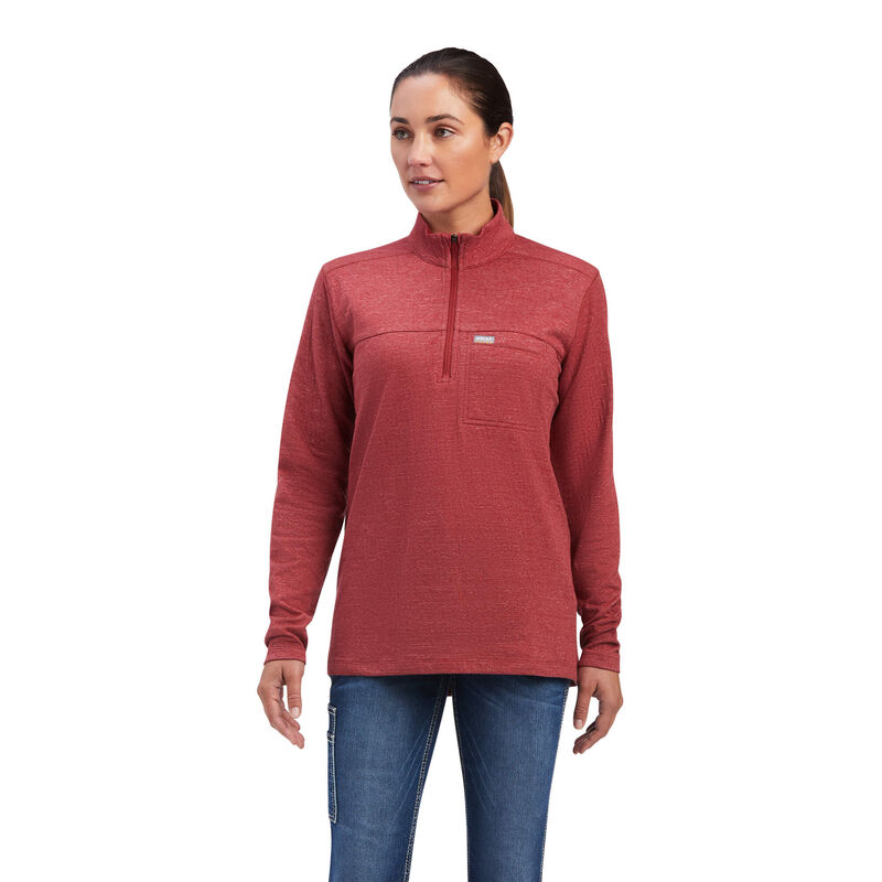 Ariat Hemden Damen - Rebar Foundation 1/4 Zip Koralle ( AQMTZ-6134 )
